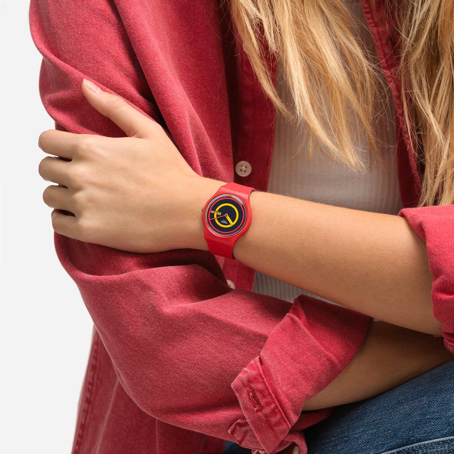 Swatch Concentric Red unisex banda de caucho – SO28R702