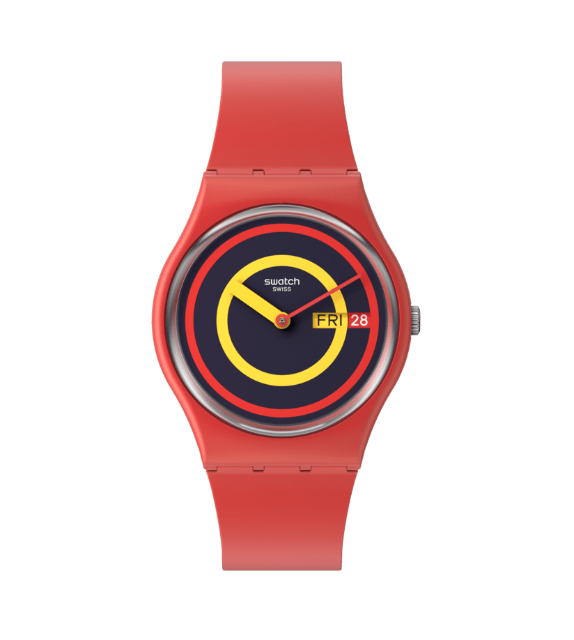 Swatch Concentric Red unisex banda de caucho – SO28R702