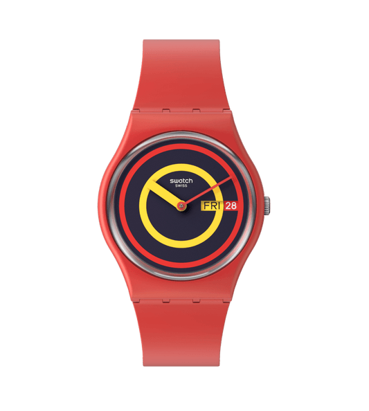 Swatch Concentric Red unisex banda de caucho – SO28R702