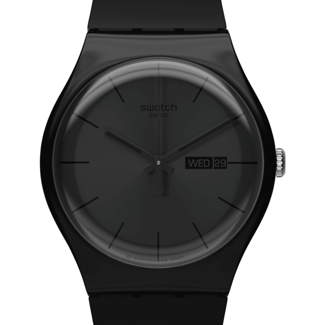 Swatch Black Rebel de hombre pulsera de caucho – SO29B706