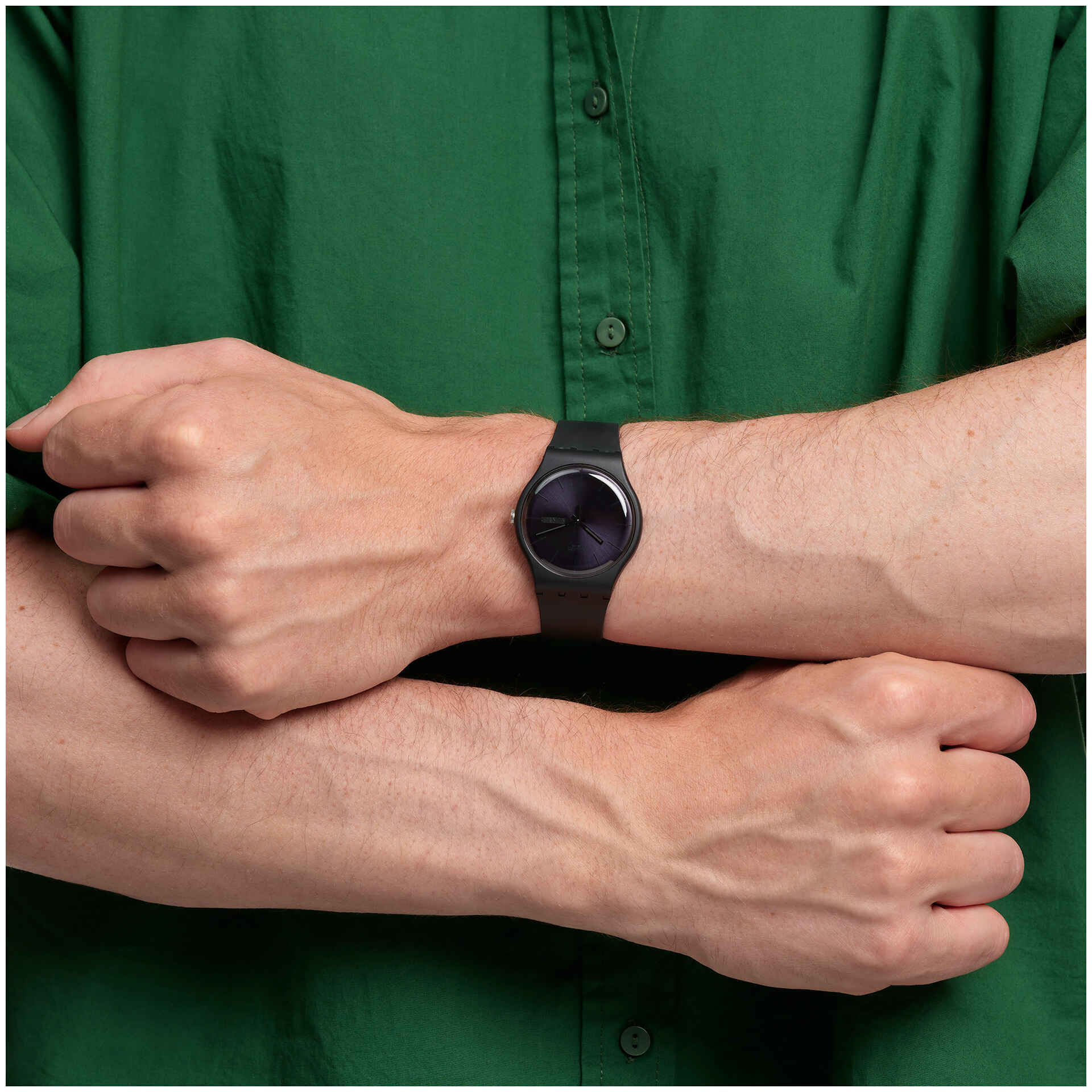 Swatch Black Rebel de hombre pulsera de caucho – SO29B706