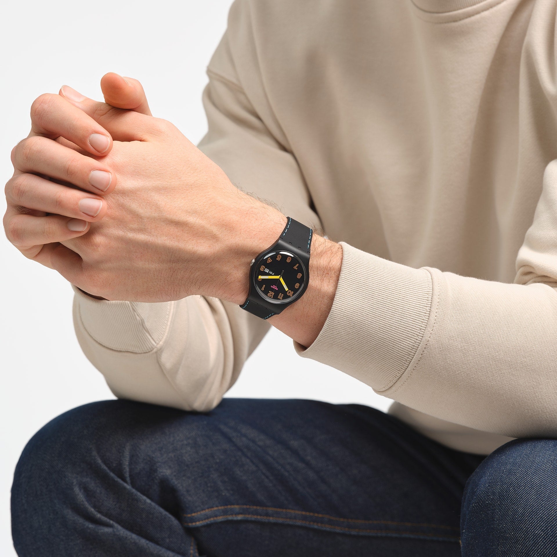 Swatch Dark Glow de hombre pulsera de silicona – SO29B707