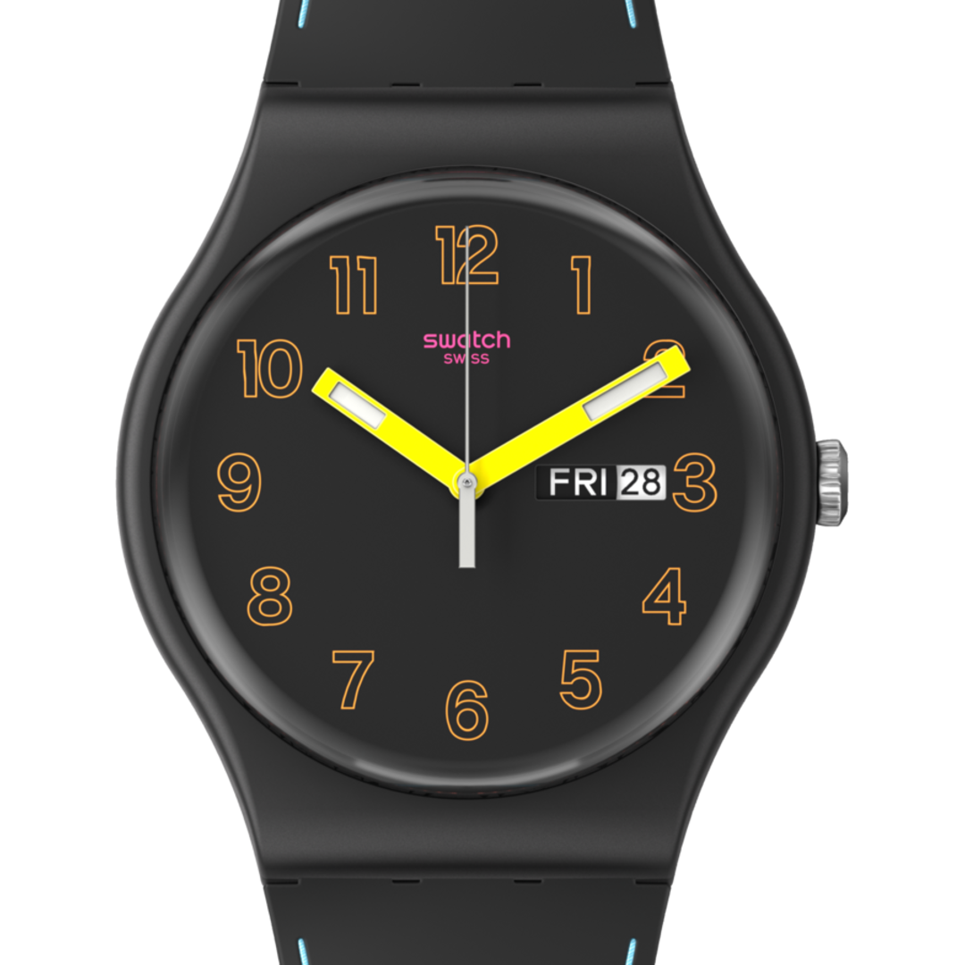 Swatch Dark Glow de hombre pulsera de silicona – SO29B707
