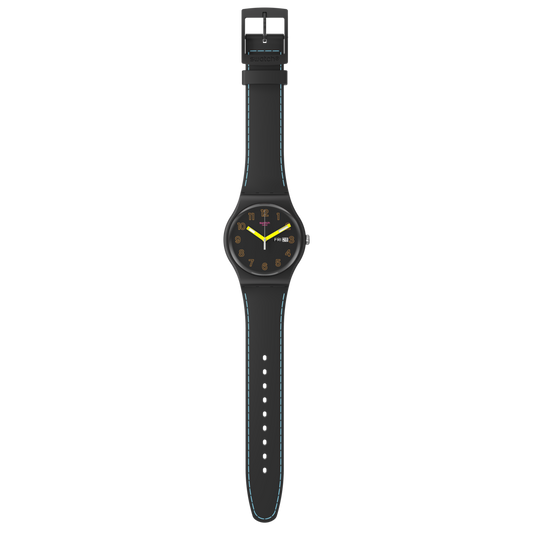 Swatch Dark Glow de hombre pulsera de silicona – SO29B707