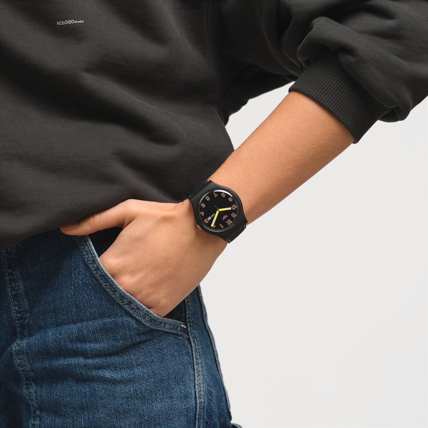 Swatch Dark Glow de hombre pulsera de silicona – SO29B707
