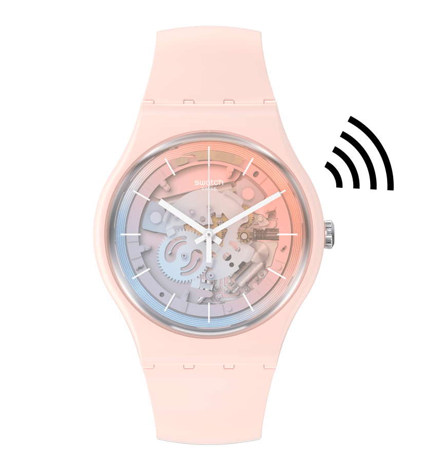 Swatch Fleetingly Pink Pay! unisex pulsera de resina – SO32P103-5300