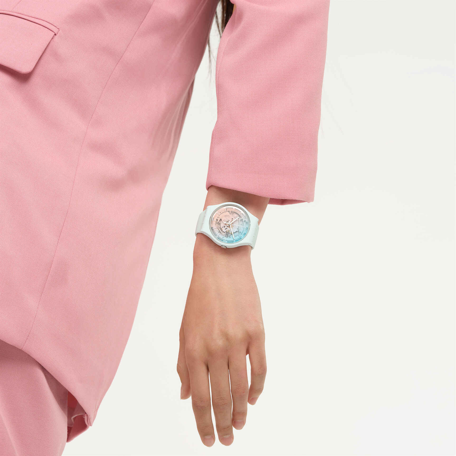 Swatch Fleetingly Iceblue Unisex de correa de caucho – SO32S101