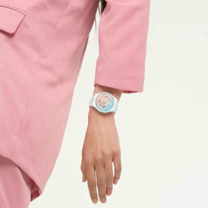 Swatch Fleetingly Iceblue Unisex de correa de caucho – SO32S101