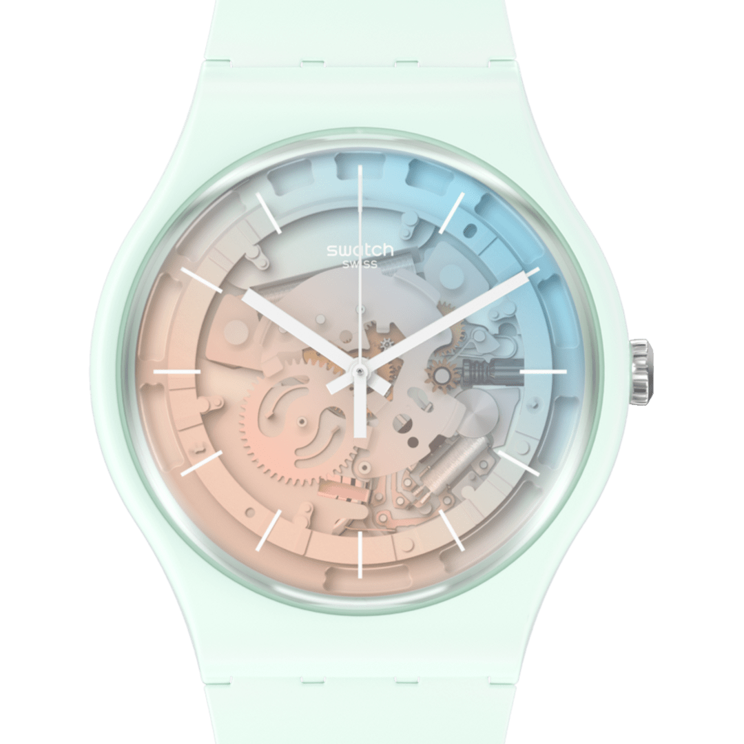 Swatch Fleetingly Iceblue Unisex de correa de caucho – SO32S101