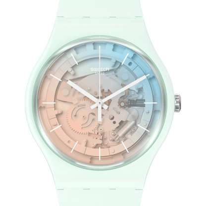 Swatch Fleetingly Iceblue Unisex de correa de caucho – SO32S101