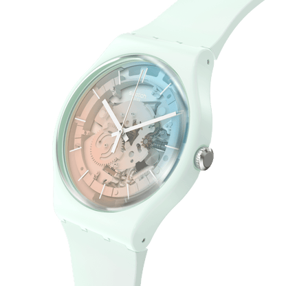 Swatch Fleetingly Iceblue Unisex de correa de caucho – SO32S101