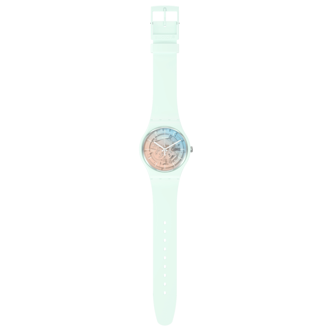 Swatch Fleetingly Iceblue Unisex de correa de caucho – SO32S101