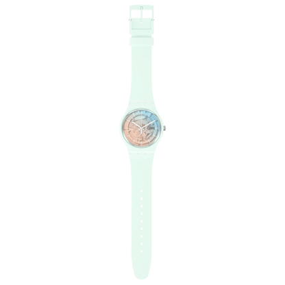 Swatch Fleetingly Iceblue Unisex de correa de caucho – SO32S101