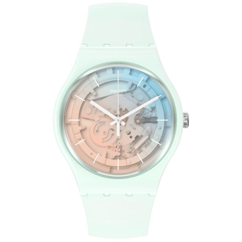 Swatch Fleetingly Iceblue Unisex de correa de caucho – SO32S101