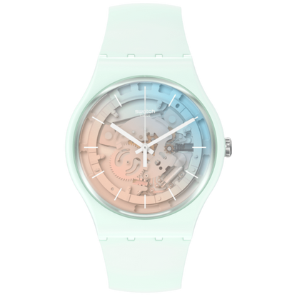 Swatch Fleetingly Iceblue Unisex de correa de caucho – SO32S101