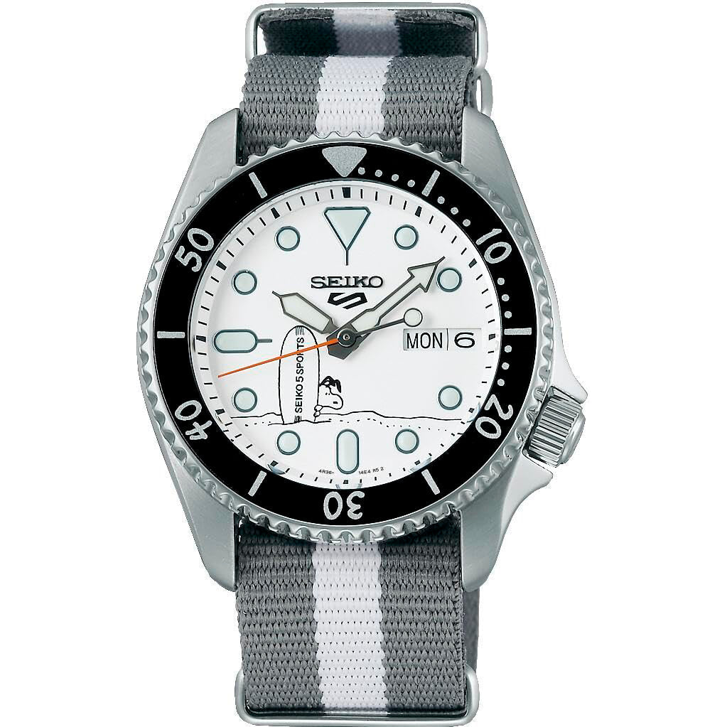 Seiko 5 Sports x Peanuts Snoopy de caballero correa de tela – SRPK25K1