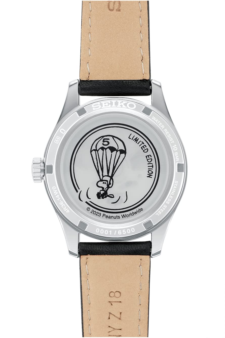 Seiko 5 Snoopy Parachute de hombre correa de cuero – SRPK27K1