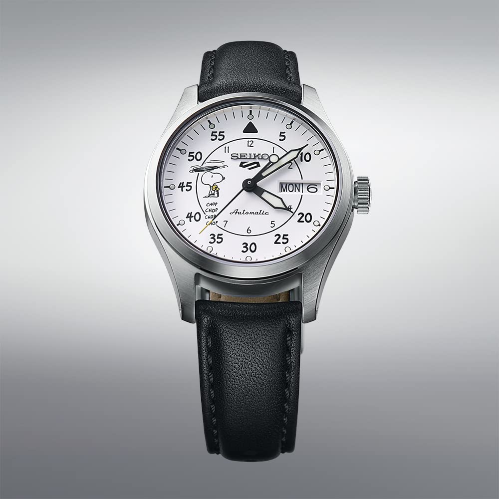 Seiko 5 Snoopy Parachute de hombre correa de cuero – SRPK27K1