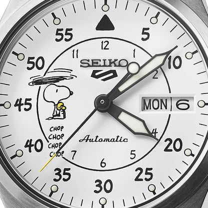 Seiko 5 Snoopy Parachute de hombre correa de cuero – SRPK27K1