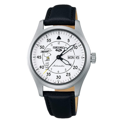 Seiko 5 Snoopy Parachute de hombre correa de cuero – SRPK27K1