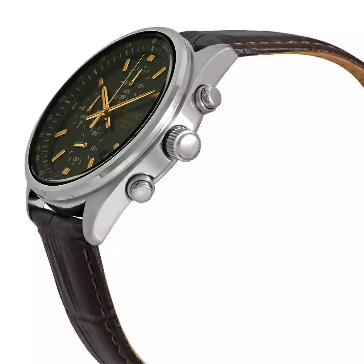 Seiko Chronograph para Hombre con Correa de Cuero – SSB385