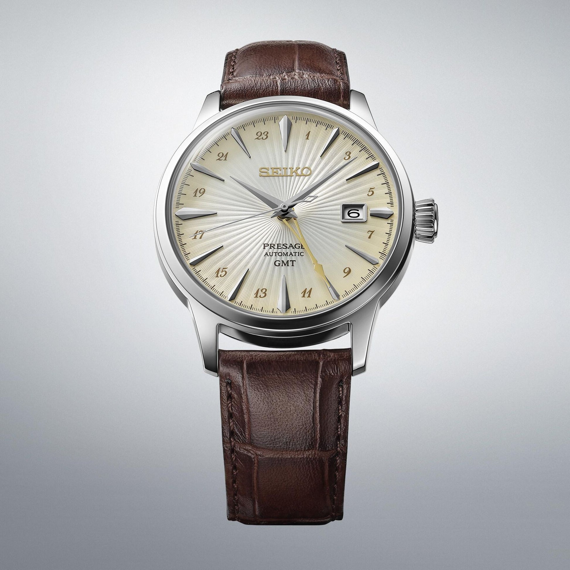 Seiko Presage GMT de hombre banda de piel – SSK041J1