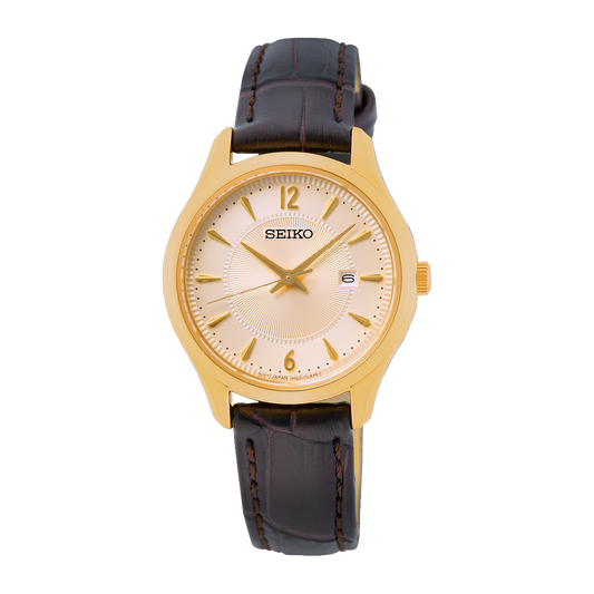 Seiko Sapphire de dama pulsera de piel – SUR478P1
