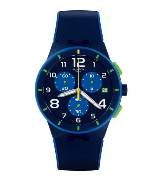 Swatch Bleu Sur Bleu Análogo para Caballero con Correa de Resina – SUSN409