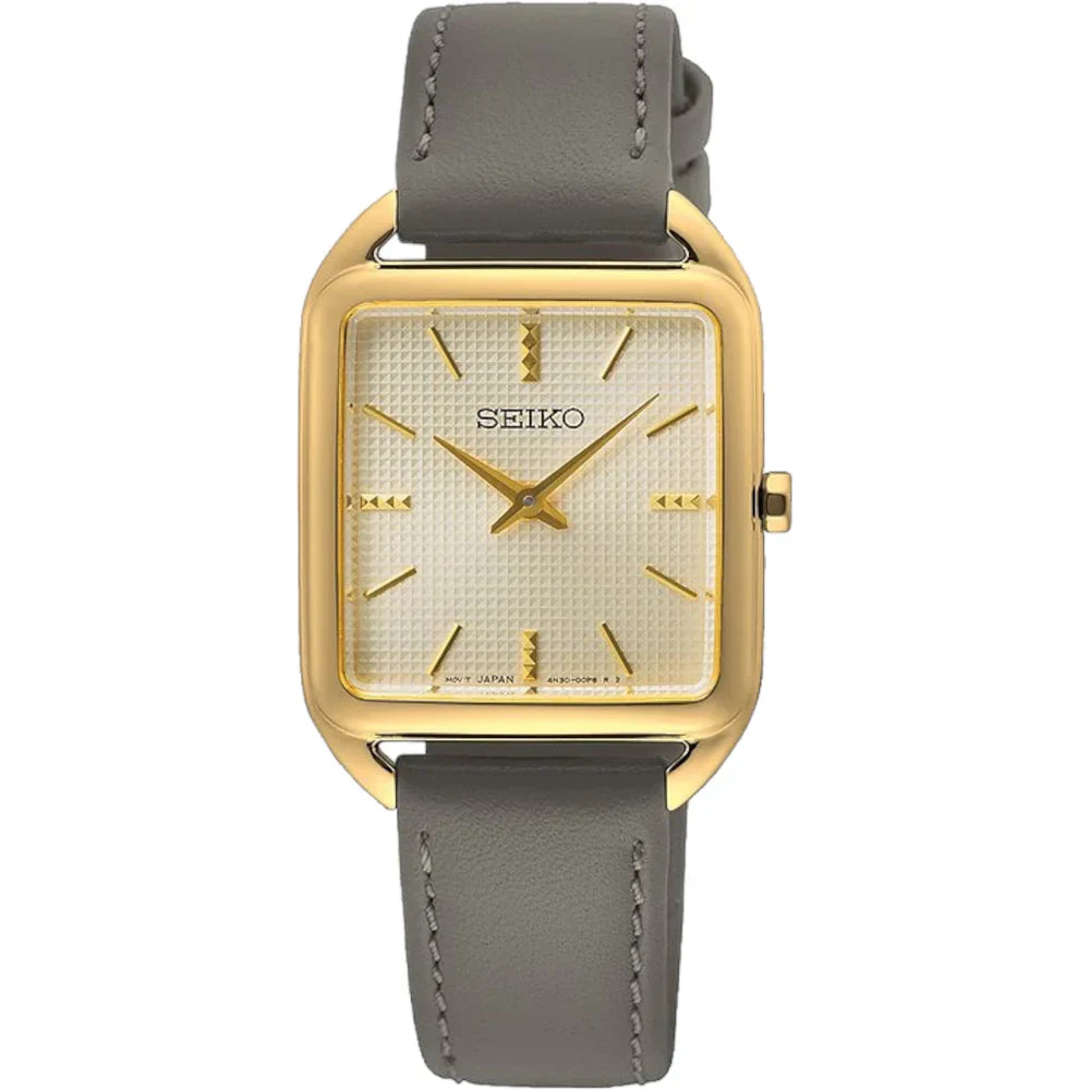 SWR090P1 Reloj Seiko Essentials de dama pulsera de piel 26 mm