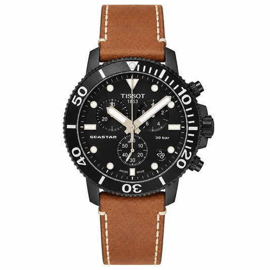 Tissot Seastar de hombre correa de piel – T120.417.36.051.00