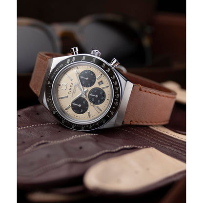Timex Q Chronograph de hombre correa de cuero – TW2V42800