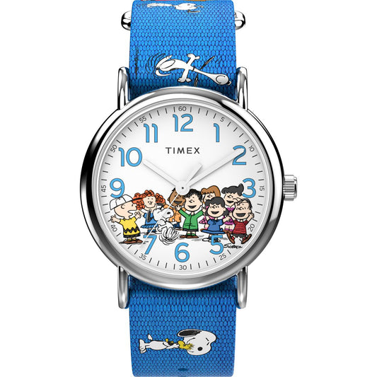 Timex Análogo para dama con Correa de Tela Peanuts Snoopy 38 mm – TW2W19400