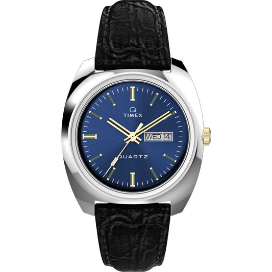 Timex Q Day/Date de hombre correa de cuero – TW2W44800