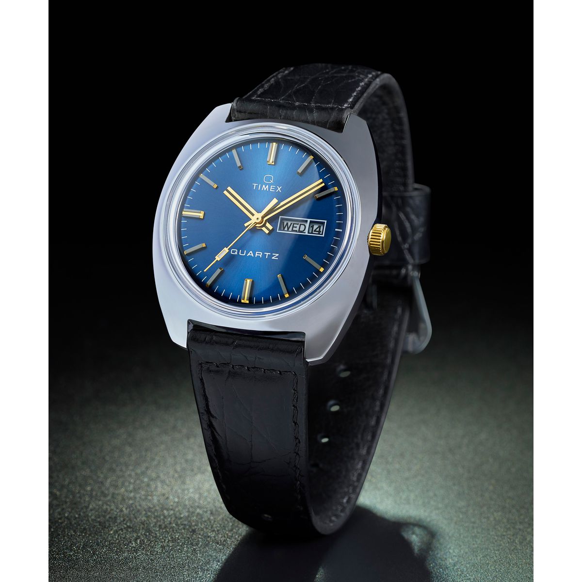 Timex Q Day/Date de hombre correa de cuero – TW2W44800