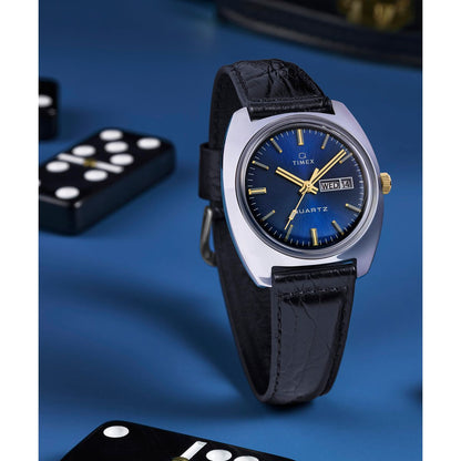 Timex Q Day/Date de hombre correa de cuero – TW2W44800