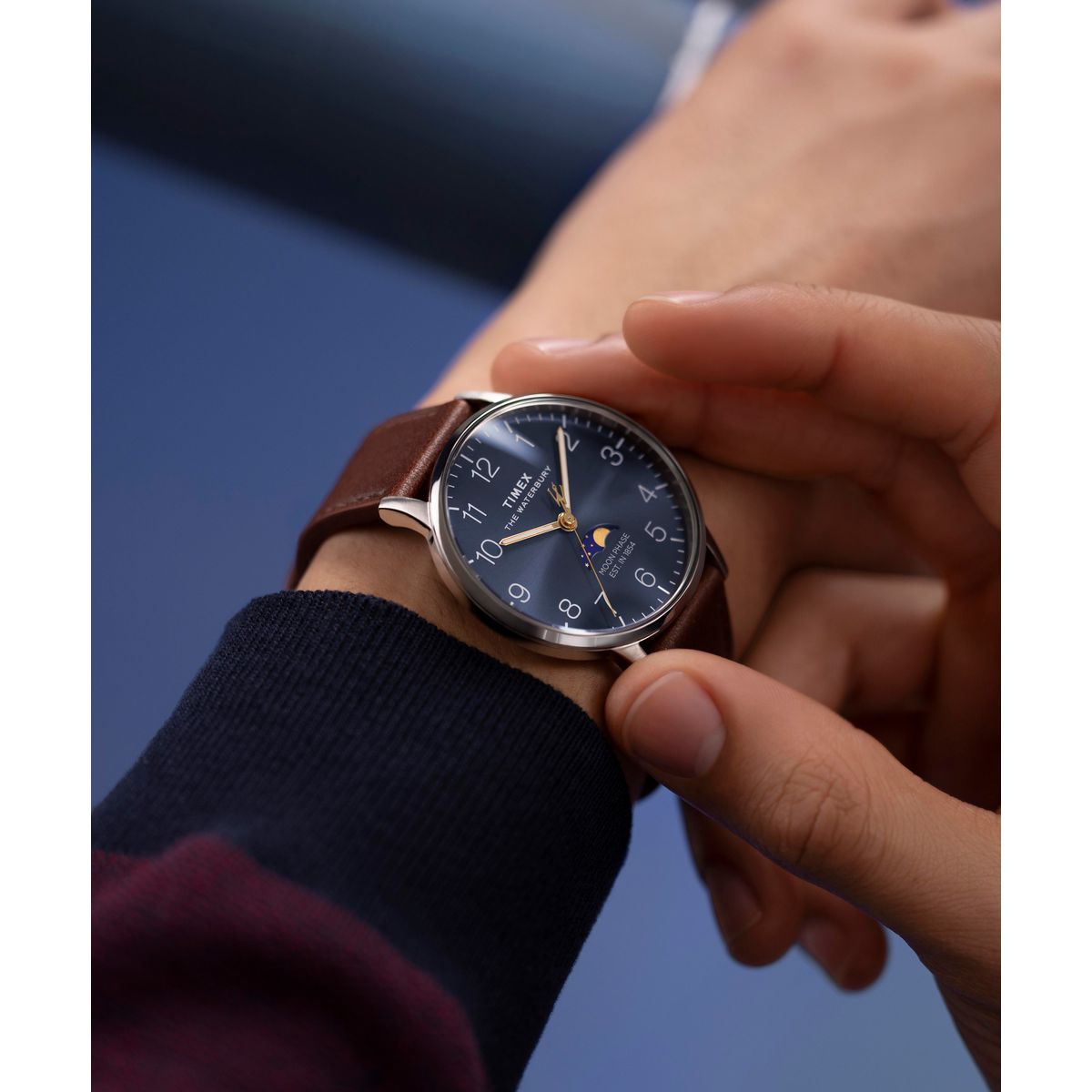 Timex Waterbury Classic Fase Lunar de caballero banda de piel – TW2W75600