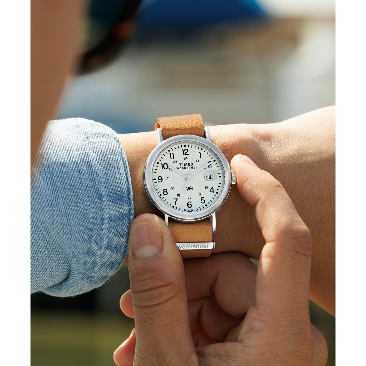 Timex Weekender de dama correa de piel – TW2W86500
