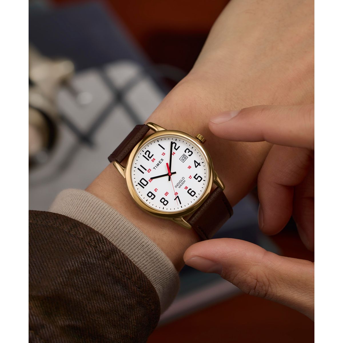 Timex Easy Reader de hombre correa de cuero – TW2Y12700