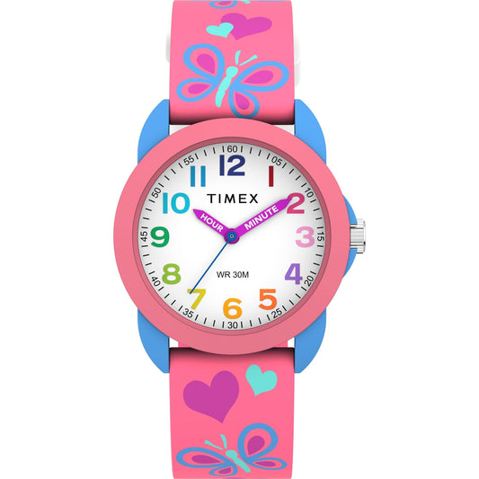Timex Teacher Corazon y mariposas infantil banda de silicona – TW2Y59700