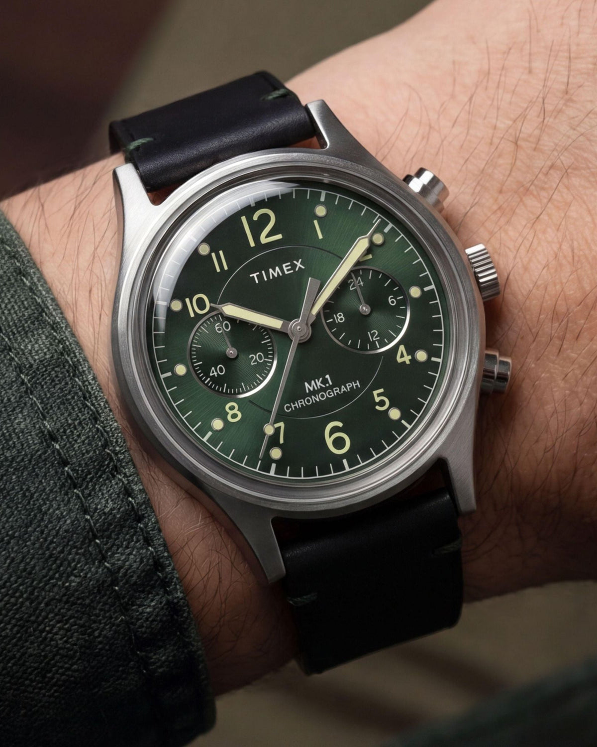 Timex MK1 Chronograph 40mm de hombre correa de cuero – TW2Y71200