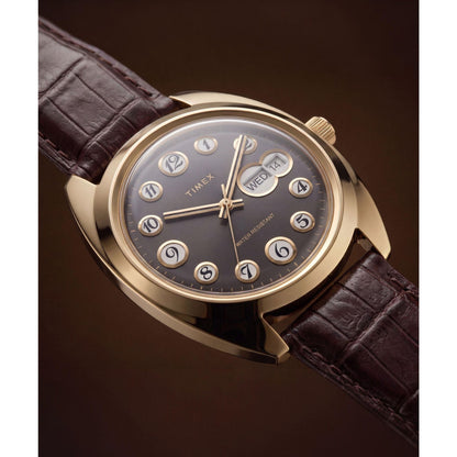 Timex 1976 Rotary Phone Dial de hombre correa de cuero – TW2Y82100