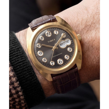 Timex 1976 Rotary Phone Dial de hombre correa de cuero – TW2Y82100