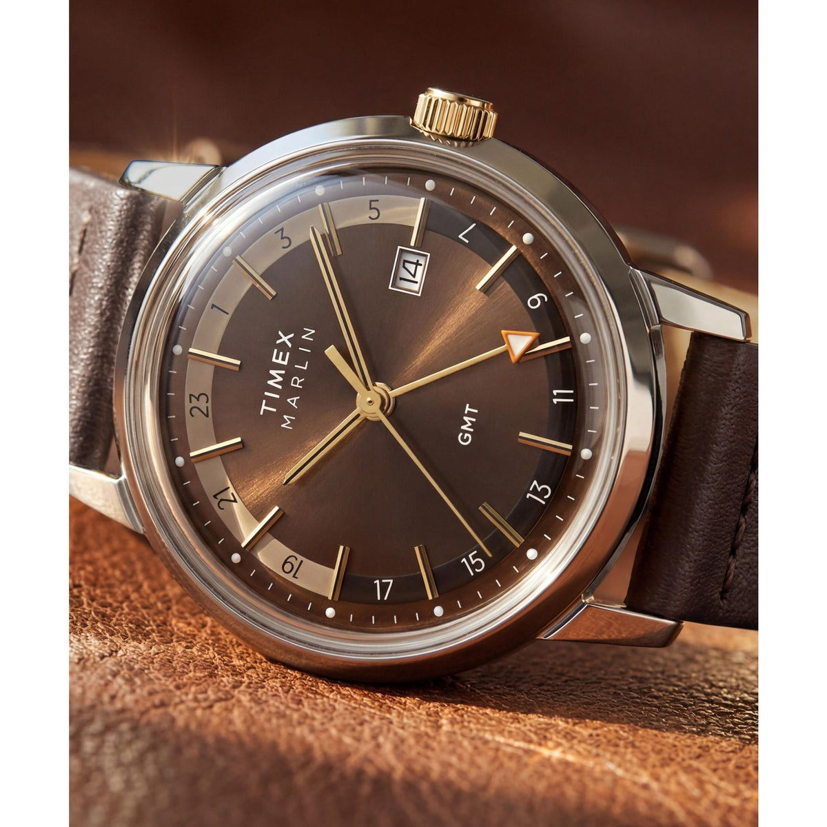 Timex GMT de caballero correa de piel – TW2Y84200