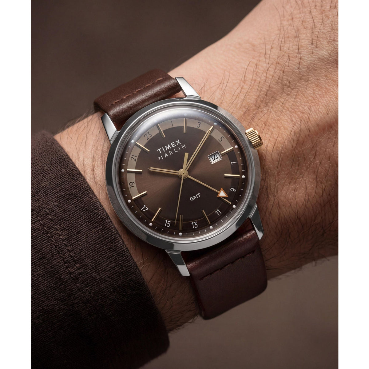 Timex GMT de caballero correa de piel – TW2Y84200