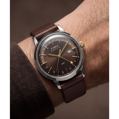 Timex GMT de caballero correa de piel – TW2Y84200