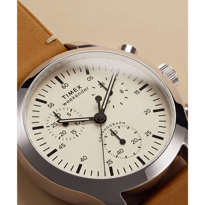 Timex Weekender New England de caballero correa de cuero – TW2Y85000