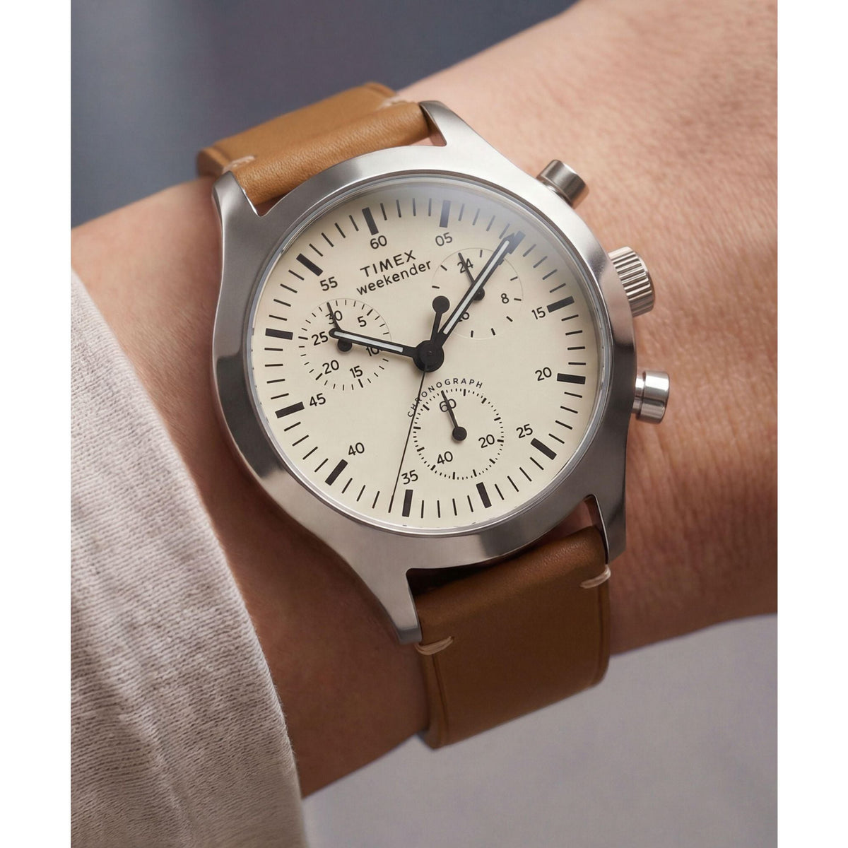 Timex Weekender New England de caballero correa de cuero – TW2Y85000