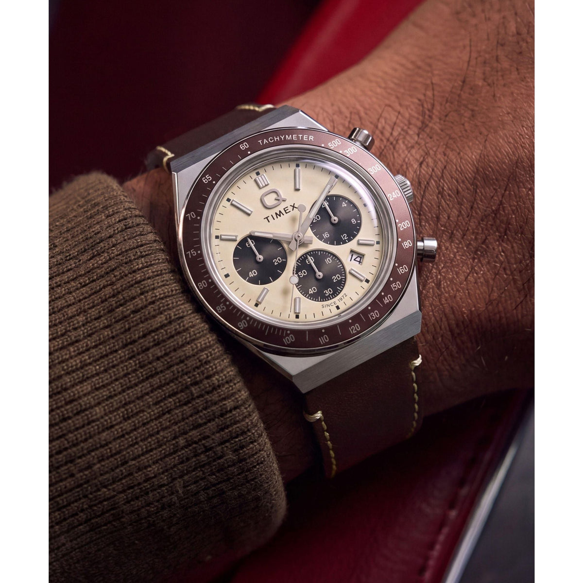 Timex Q de hombre correa de cuero – TW2Y88700