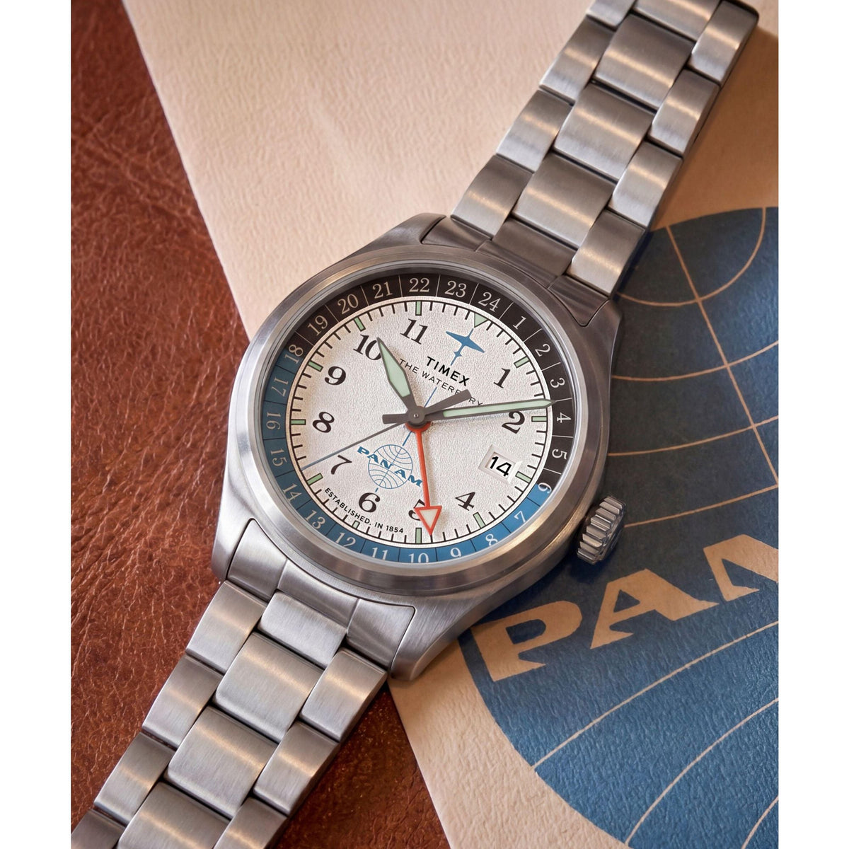 Timex Waterbury Pan Am de hombre correa de metal – TW2Y94600