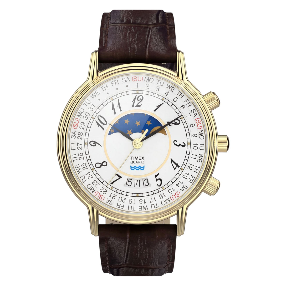 Timex Moon Phase de hombre banda de piel – TW2Y99000